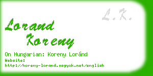 lorand koreny business card